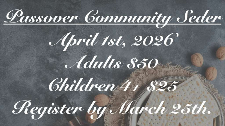 2026-04-01 Passover Community Seder Registration